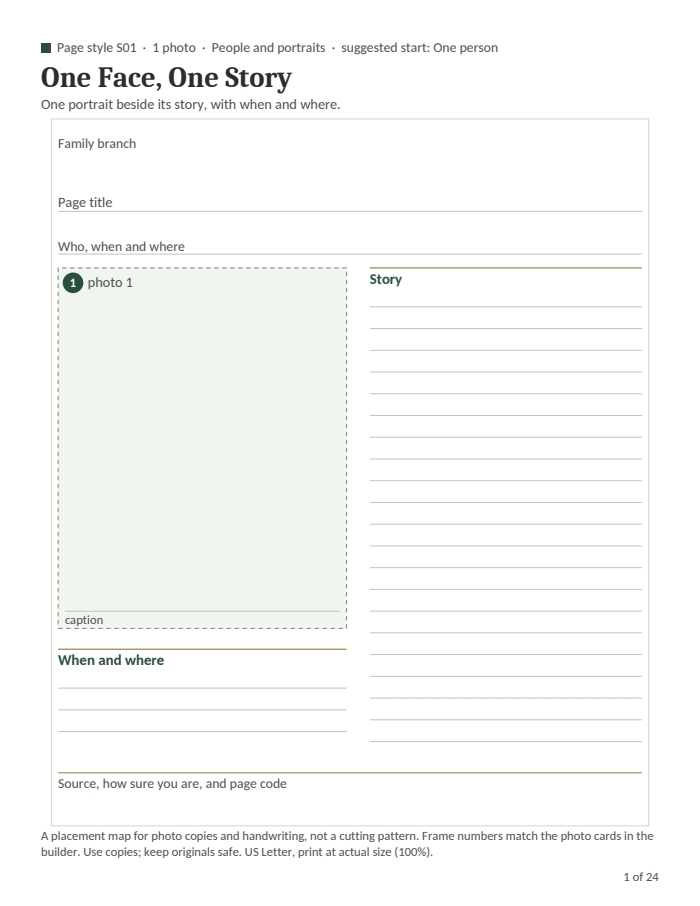 24 printable page plans preview from the actual toolkit